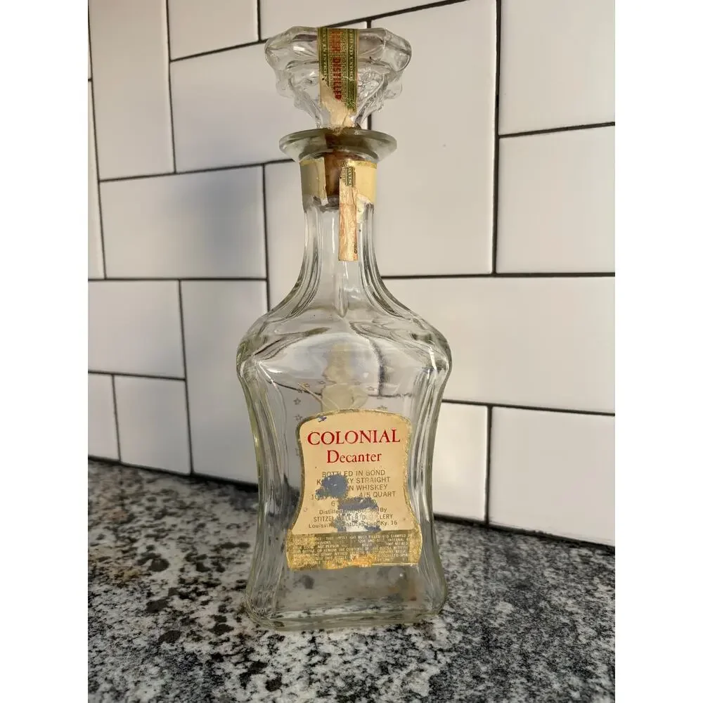 VTG Colonial Old Fitzgerald Kentucky Straight Bourbon Whiskey Decanter Bottle